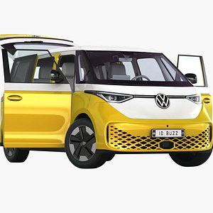 VW ID Buzz 2023 Opening doors and trunk model