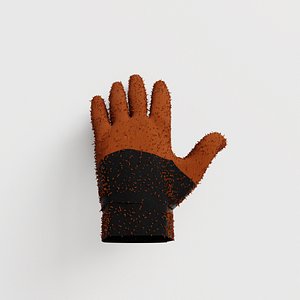Winter Gloves with Microfiber Finish 3D model