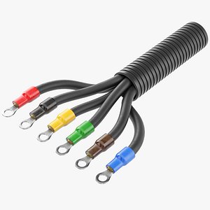 6 Cores Electric Wire 3D