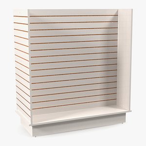 3D Freestanding Slatwall Display White