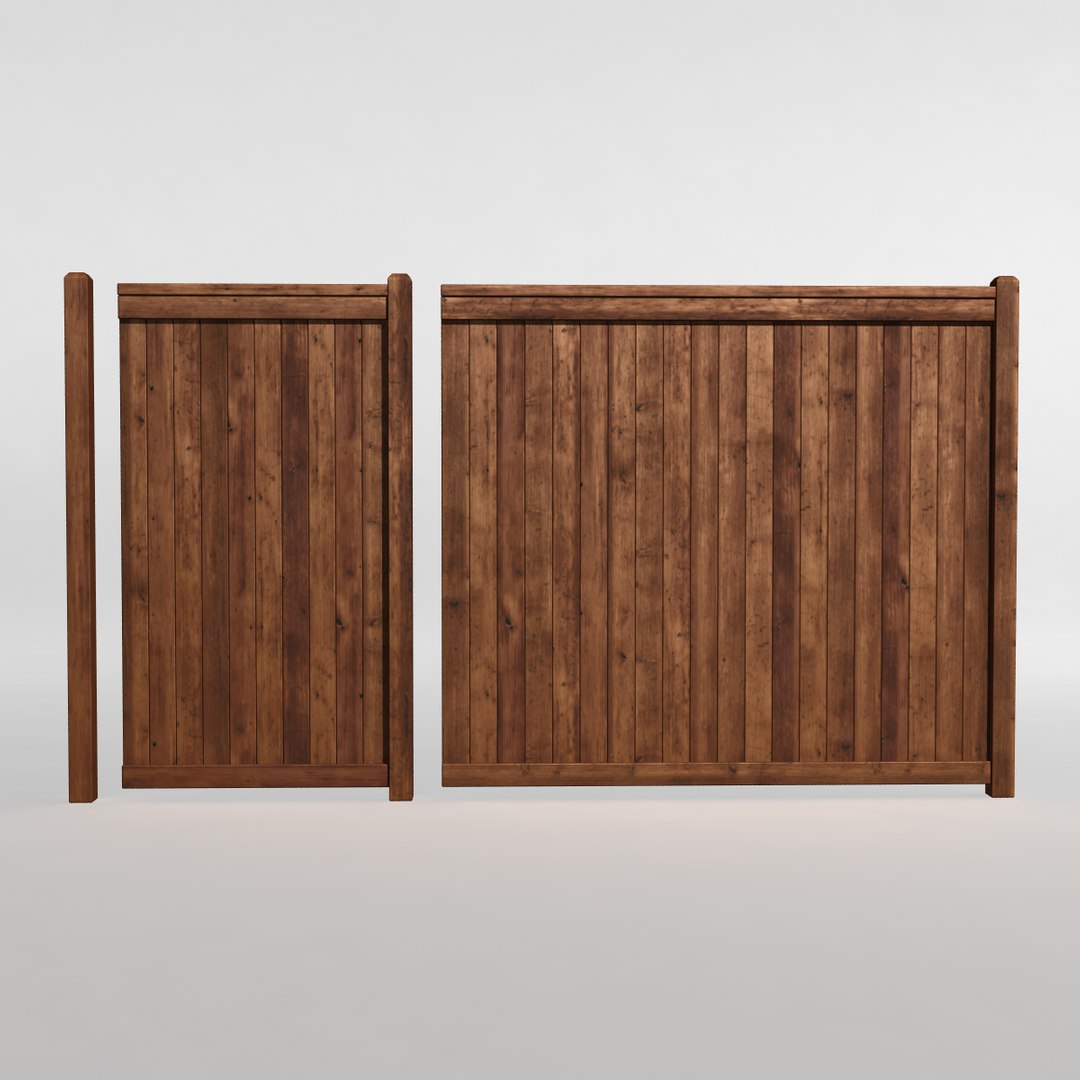 3d wood fence 01 model