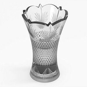 3D model Crystal Vase with Textured Design