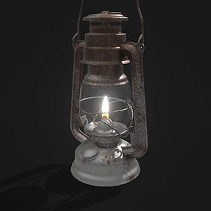 Antique kerosene lamp 3D model
