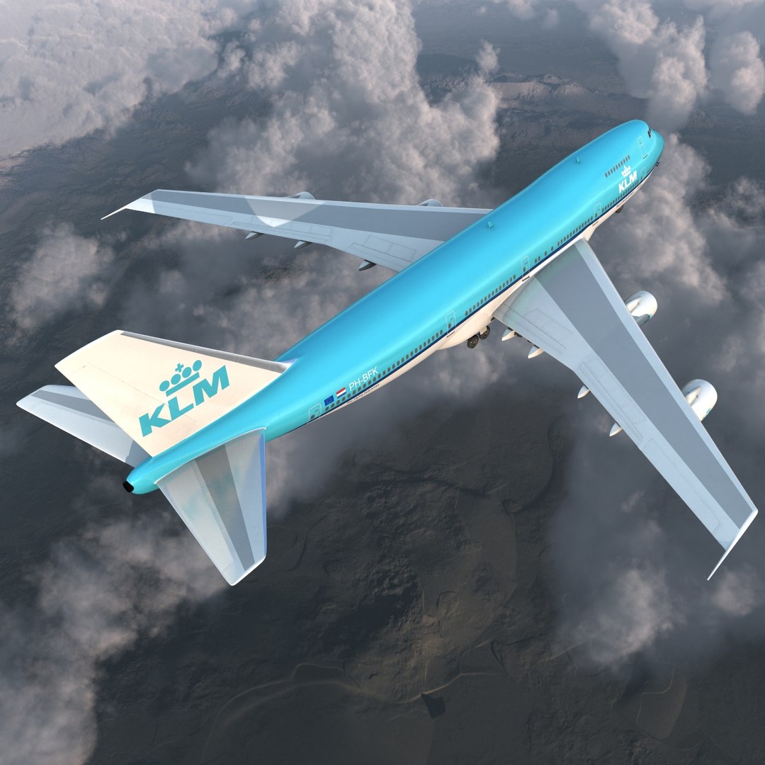 3d model boeing 747 200b klm