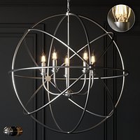 Ballard Design Beau Orb Chandelier Antique Silver, Bronze, Champagne