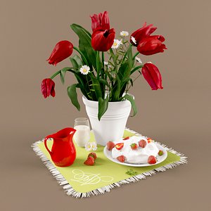 3dsmax kitchen tulips