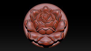 Rose Pendant A Bloom in Silver 3D model