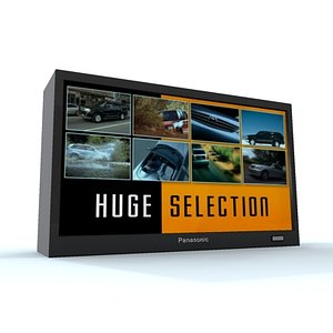 video monitor widescreen 3d model