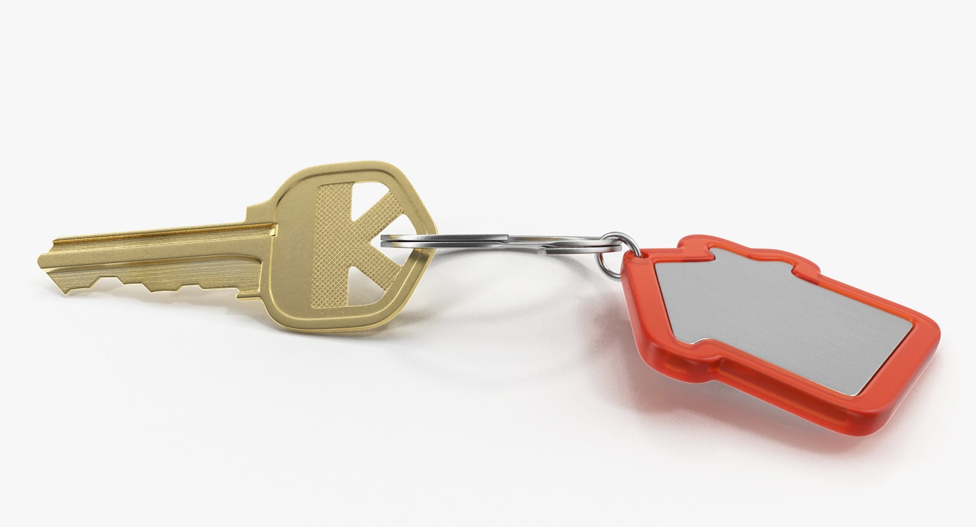 Bronse Home Key With House Figure 3D model preview