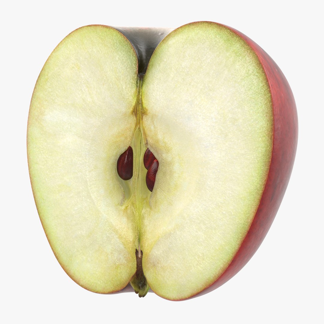Red Apple Half 3D model preview