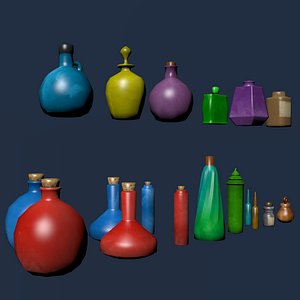 bottles rpg fantasy 3d model