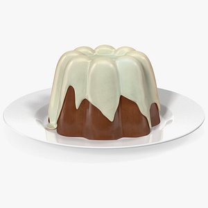 Jelly Pudding Chocolate on Plate