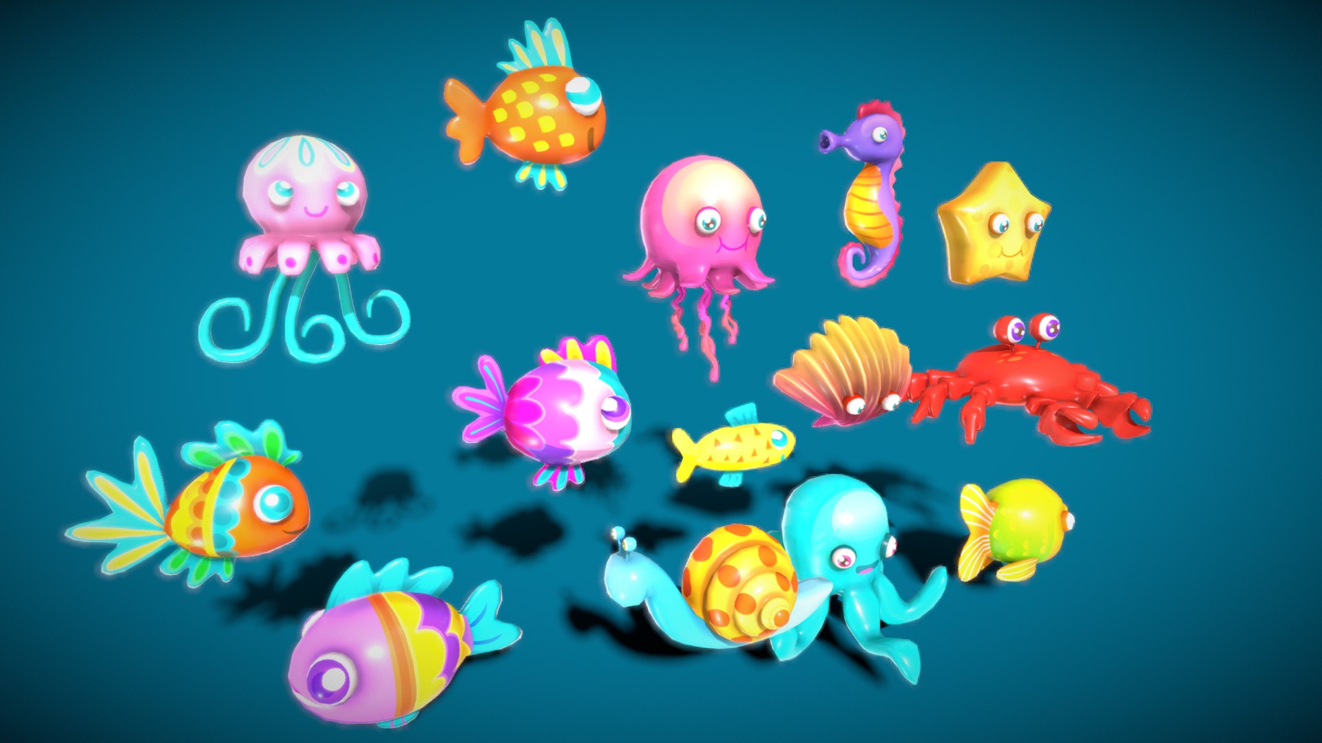 3D Cartoon Fish Pack 3 - TurboSquid 2134137