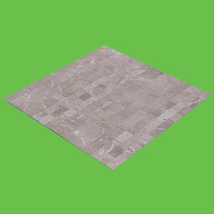 3D model gray tiled floor