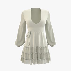 3D yellow summer dress