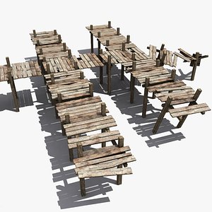 3d model wooden pier constructor