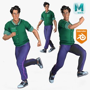 Cartoon Rigged Style Character Man 3D Model