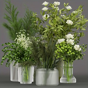 3D model Collection plant vol 268 - Bouquet - flower - pine - indoor
