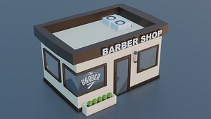 3D Barber Shop Lowpoly 3D Model model