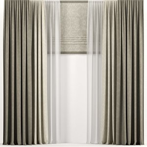 3D curtains tulle roman