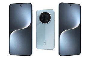 Honor Magic 7 Sky Blue Low Poly 3D