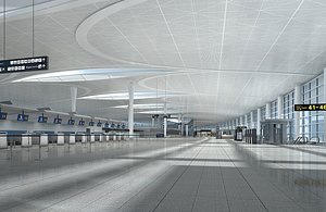 3D Airport Terminal Interior 01