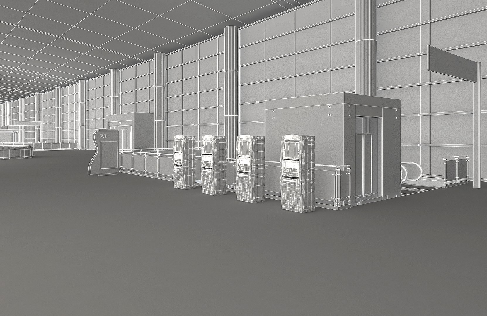 3D Airport Terminal Interior 01 - TurboSquid 2229939