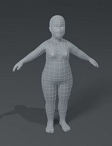 Fat Girl Kid Child Body Base Mesh 3D Model