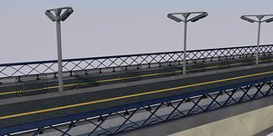 Road bridge-Ready for game 3D model
