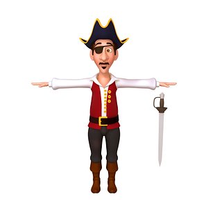 pirate cartoon 3D model