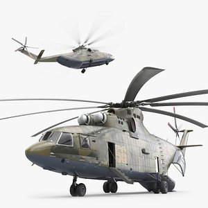 Russian Military Heavy Helicopter Mi-26 Rigged