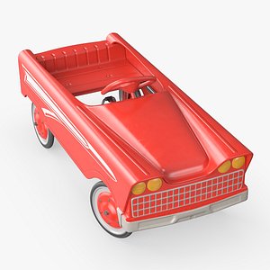 3D model Vintage American Murray Red Childs Roadster Pedal Car Rigged