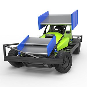 BriSCA Formula 1 Stock Car for Asphalt while turning Scale 1 to 25 3D model