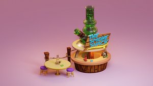 A bong shop blender lowpoly Low-poly 3D model