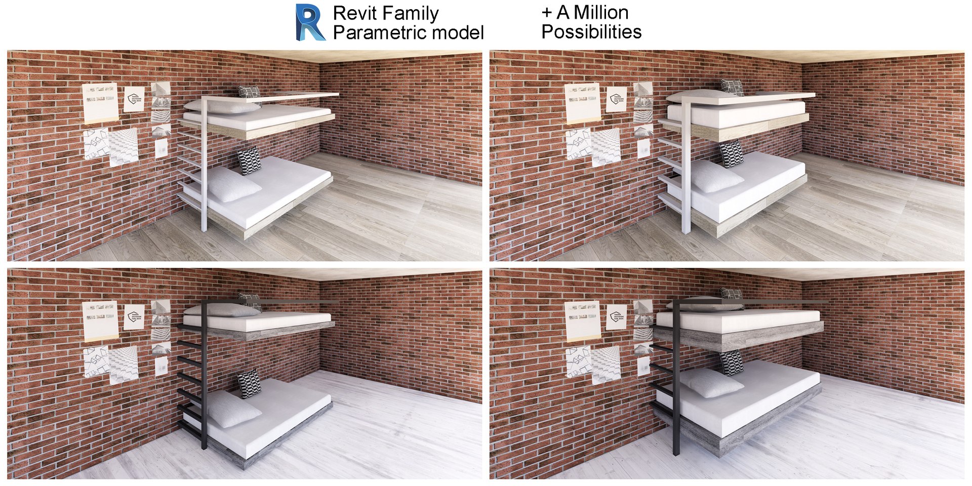 Bunk Bed Revit Family 3D Model TurboSquid 1475015