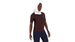 3D Hijab Woman model