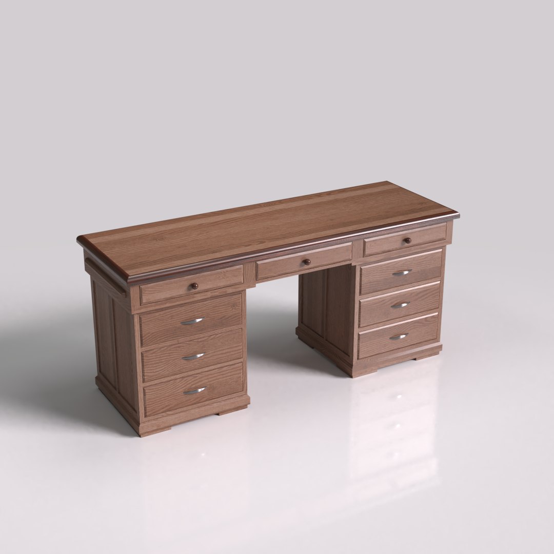 Wooden desk 3D - TurboSquid 1432578