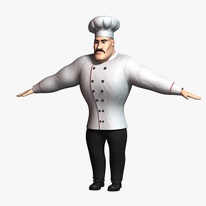 cartoon chef 2 character 3D model