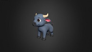 3D Asset - Cartoons - Animal Buffalo Rigged model