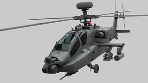 ah apache attack helicopter 3D model