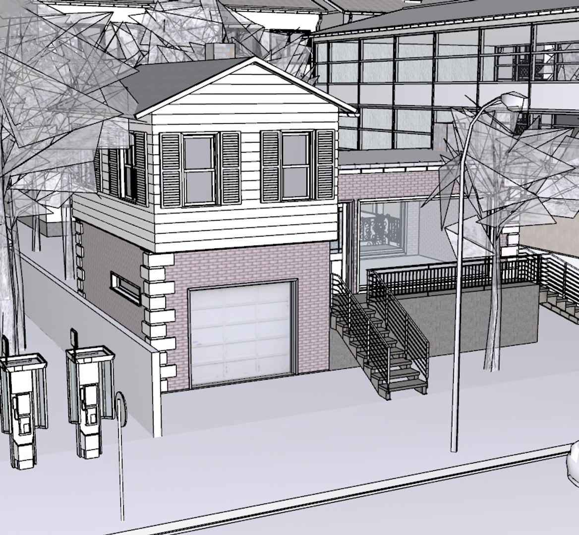 Urban Block Buildings 3d Model