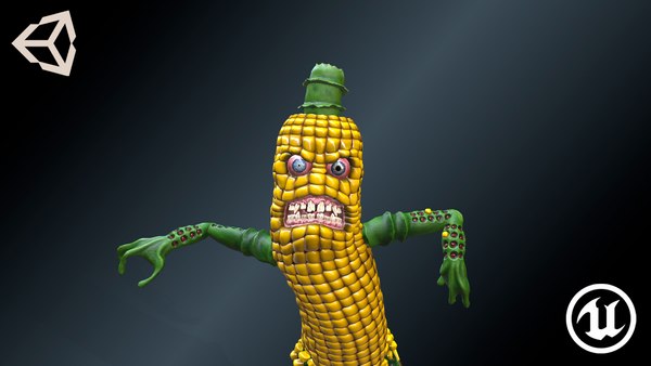 3D Corn monster - Game Ready VR AR low-poly - TurboSquid 1855264