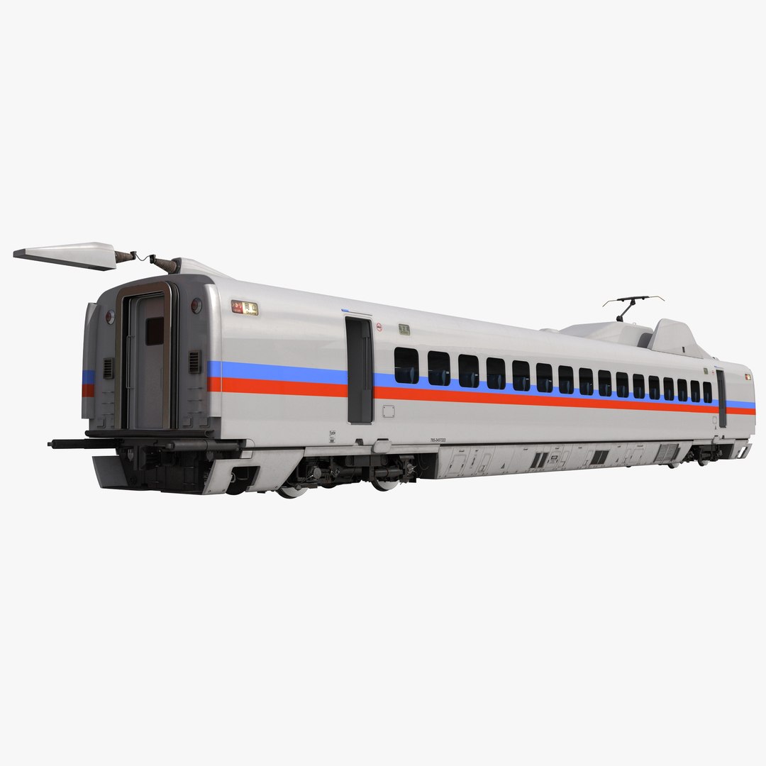 Speed Train Passenger Car Generic Rigged 3D Model 3D model preview