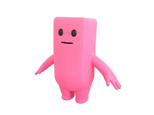 3D pink mascot character