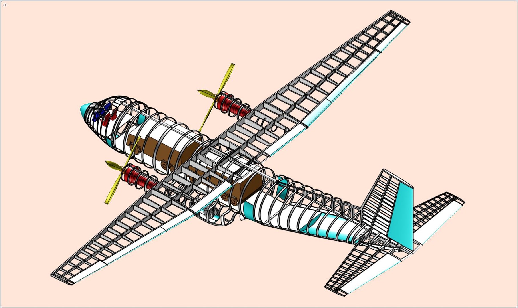 3d c-160 transall transport aircraft model