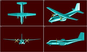 3d c-160 transall transport aircraft model