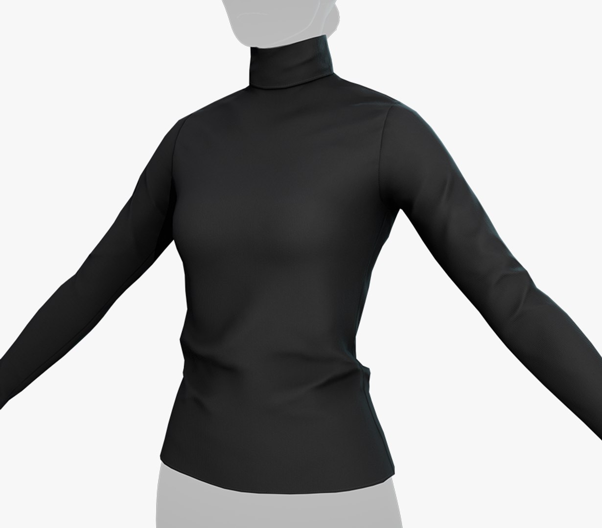 Black Turtle Neck Pull Top model - TurboSquid 2175674