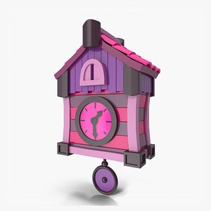 Cartoon clock Rose Cartoon Style model