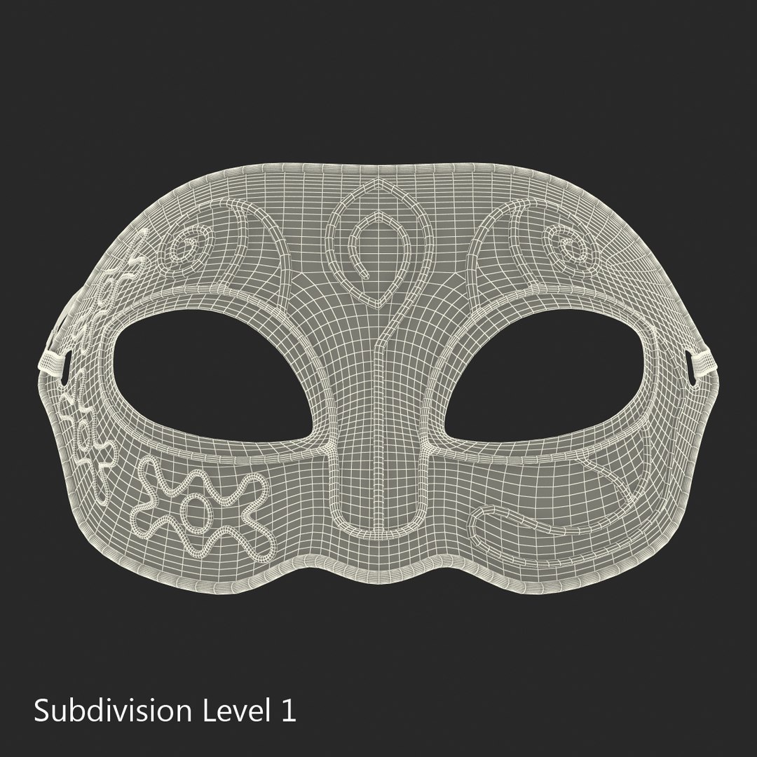 masquerade mask yellow 3d model