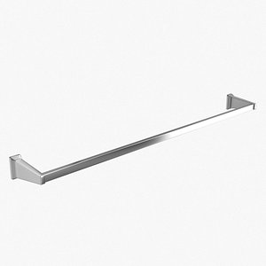 Brushed Chrome Towel Bar 3D model